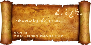 Lukovszky Ágnes névjegykártya