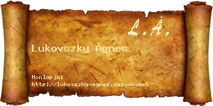 Lukovszky Ágnes névjegykártya